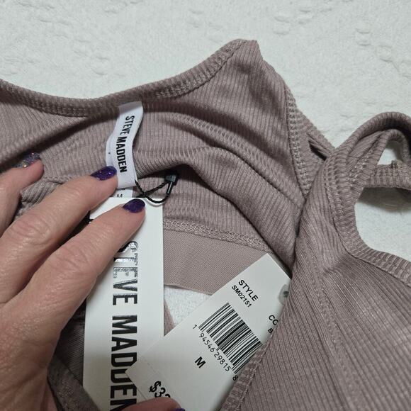Steve Madden Ribbed stretch bralette lounge Sz med Athleisure - Picture 2 of 7